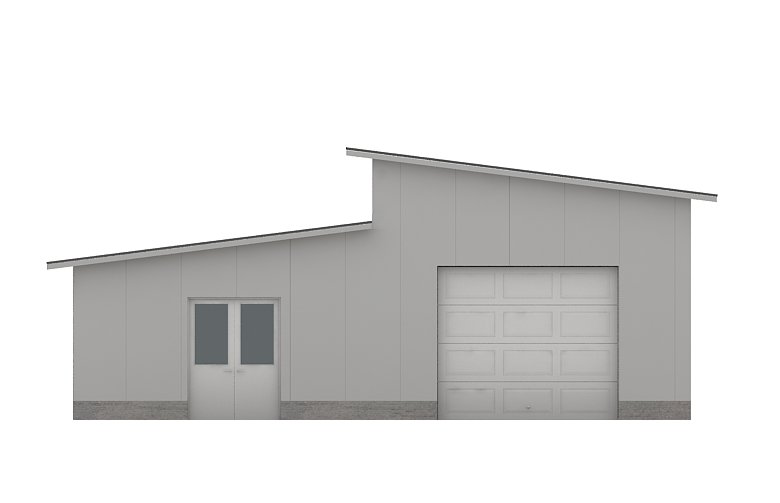 Projekt domu nowoczesnego G128 - Budynek garażowo - gospodarczy - elewacja 4