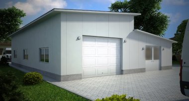 Projekt domu G128 - Budynek garażowo - gospodarczy