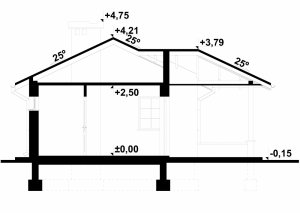 Przekrój projektu G132 -  Budynek letniskowy 