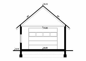 Przekrój projektu G133 - Budynek garażowy