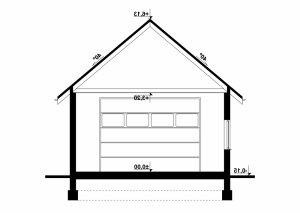 Przekrój projektu G133 - Budynek garażowy w wersji lustrzanej