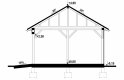 Projekt domu energooszczędnego G136 - Wiata drewniana - przekrój 1