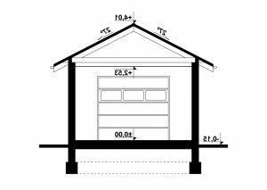 Przekrój projektu G137 - Budynek garażowy w wersji lustrzanej
