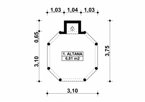 Rzut projektu G138 - Altana ogrodowa