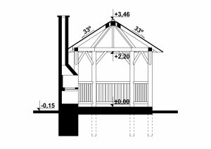 Przekrój projektu G138 - Altana ogrodowa