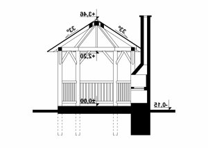 Przekrój projektu G138 - Altana ogrodowa w wersji lustrzanej