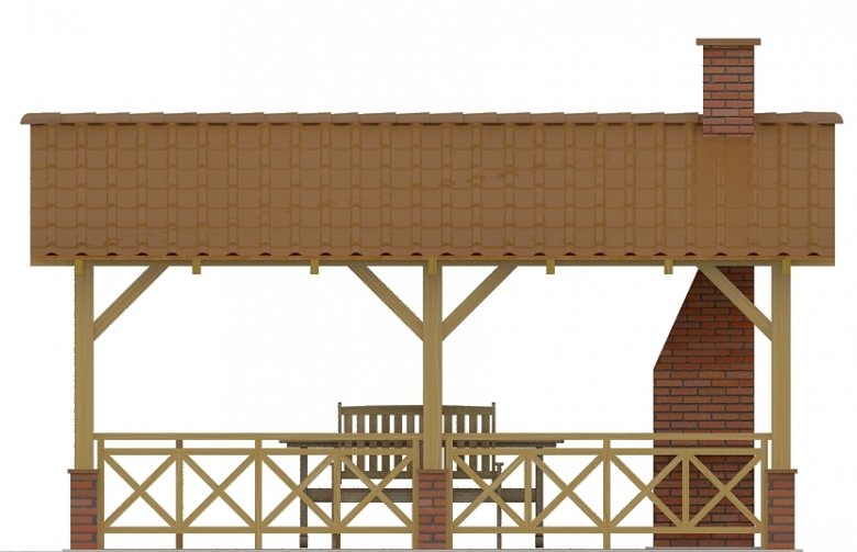 Projekt budynku gospodarczego G139 - Altana ogrodowa - elewacja 2
