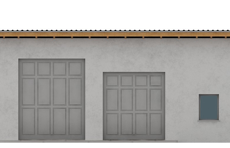 Projekt domu energooszczędnego G142 - Budynek garażowy - elewacja 1