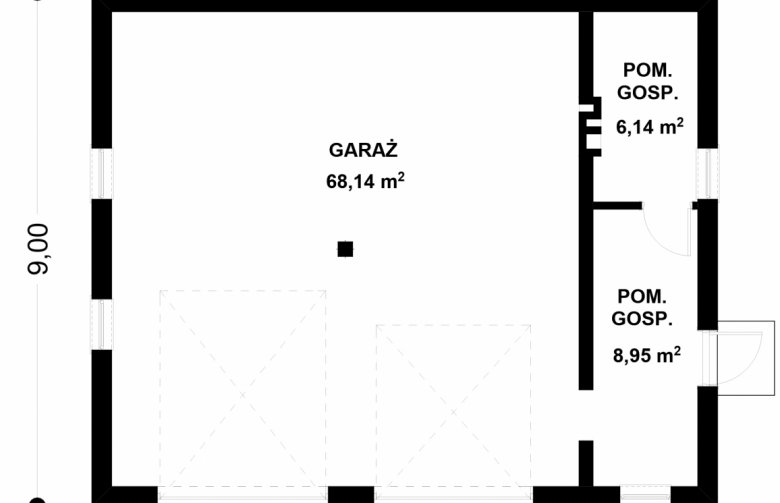 Projekt domu energooszczędnego G142 - Budynek garażowy - 