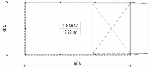 Rzut projektu G143 - Budynek garażowy