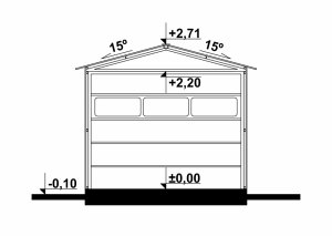 Przekrój projektu G145 - Budynek garażowy