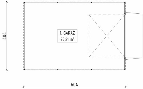 Rzut projektu G146 - Budynek garażowy