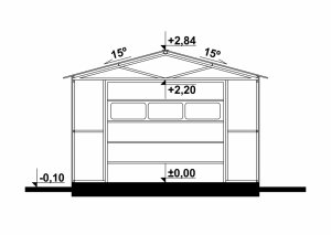 Przekrój projektu G147 - Budynek garażowy