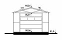 Projekt domu energooszczędnego G147 - Budynek garażowy - przekrój 1