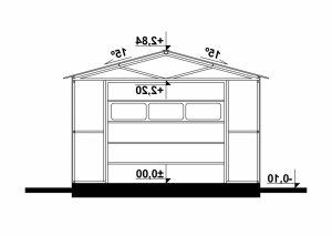 Przekrój projektu G147 - Budynek garażowy w wersji lustrzanej