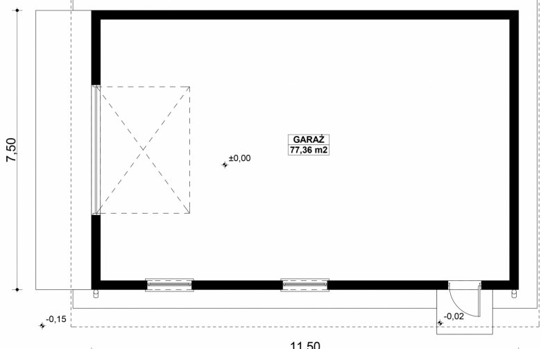 Projekt domu energooszczędnego G149 - Budynek garażowy - 