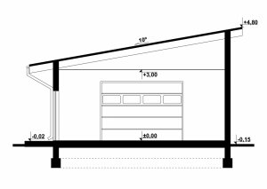 Przekrój projektu G149 - Budynek garażowy