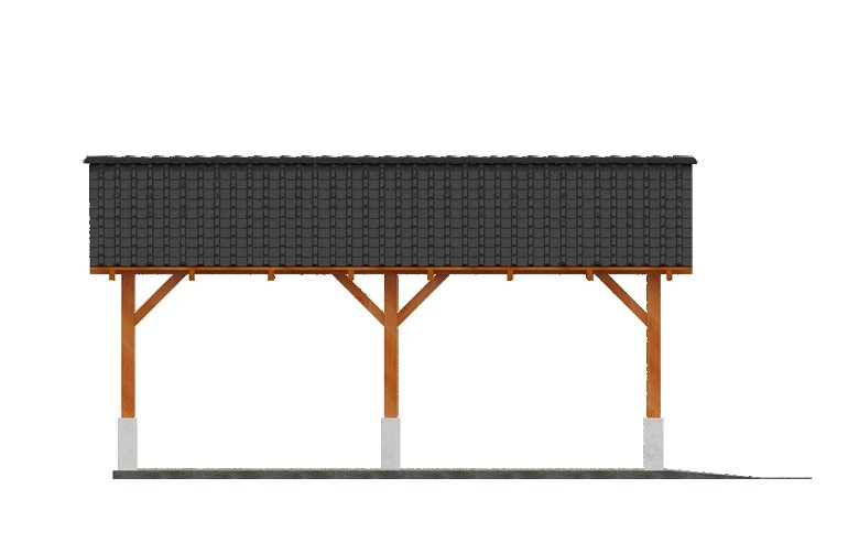 Projekt domu energooszczędnego G152 - Wiata drewniana - elewacja 1