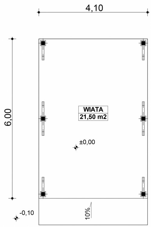 Rzut projektu G152 - Wiata drewniana