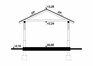 Przekrój projektu G152 - Wiata drewniana
