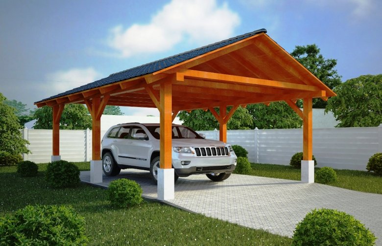 Projekt domu energooszczędnego G152 - Wiata drewniana