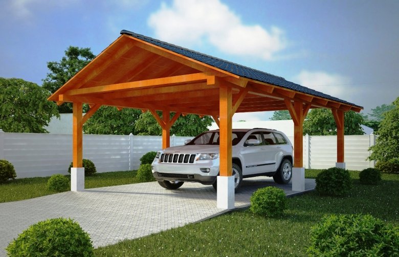 Projekt domu energooszczędnego G152 - Wiata drewniana
