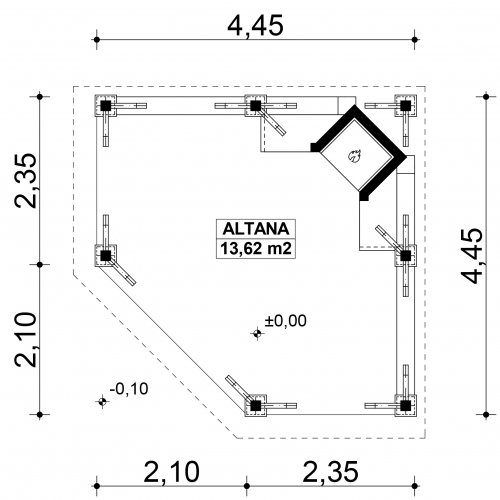 Rzut projektu G157 - Altana ogrodowa