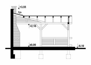 Przekrój projektu G156 - Altana ogrodowa