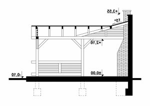 Przekrój projektu G156 - Altana ogrodowa w wersji lustrzanej