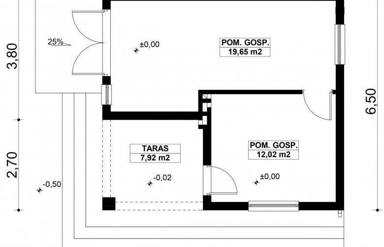 Projekt domu nowoczesnego G160 -  Budynek gospodarczy - 