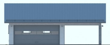 Elewacja projektu G163 - Budynek garażowy z wiatą - 1