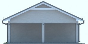 Elewacja projektu G163 - Budynek garażowy z wiatą - 2 - wersja lustrzana