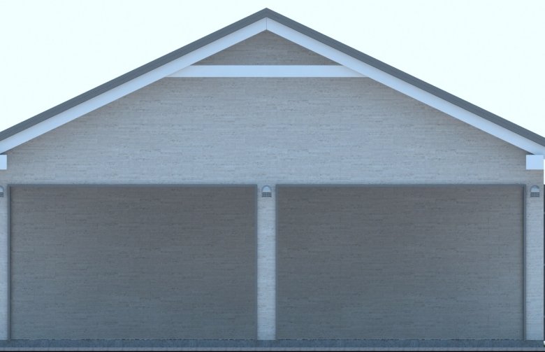 Projekt domu energooszczędnego G163 - Budynek garażowy z wiatą - elewacja 2