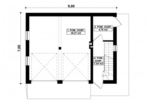 Rzut projektu G162 - Budynek gospodarczy