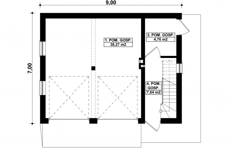 Projekt domu energooszczędnego G162 - Budynek gospodarczy - 