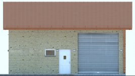 Elewacja projektu G164 - Budynek garażowo - gospodarczy - 1 - wersja lustrzana