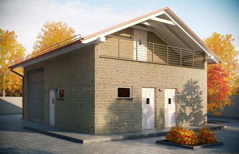 Projekt domu energooszczędnego G164 - Budynek garażowo - gospodarczy