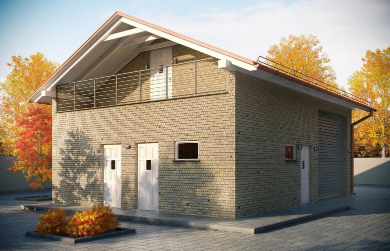 Projekt domu energooszczędnego G164 - Budynek garażowo - gospodarczy