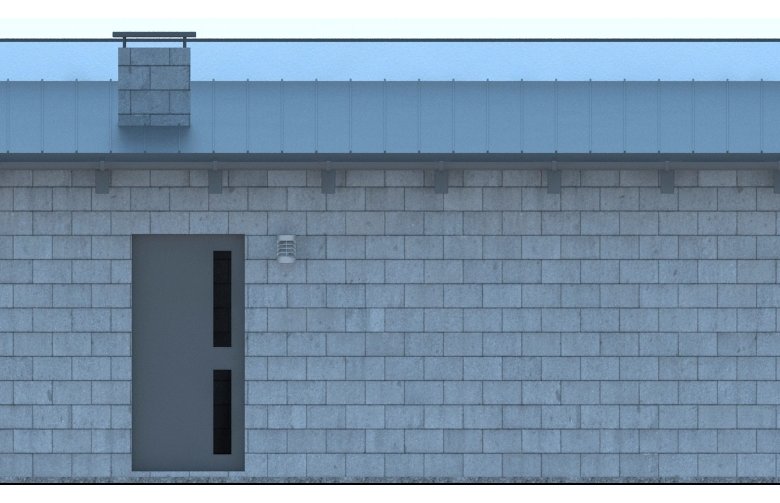Projekt domu energooszczędnego G165 -  Budynek garażowo - gospodarczy - elewacja 3