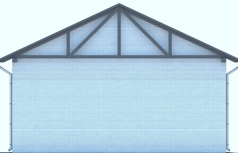 Projekt domu energooszczędnego G166 - Budynek garażowo - gospodarczy - elewacja 2
