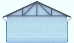 Elewacja projektu G166 - Budynek garażowo - gospodarczy - 2 - wersja lustrzana