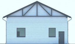 Elewacja projektu G166 - Budynek garażowo - gospodarczy - 4 - wersja lustrzana