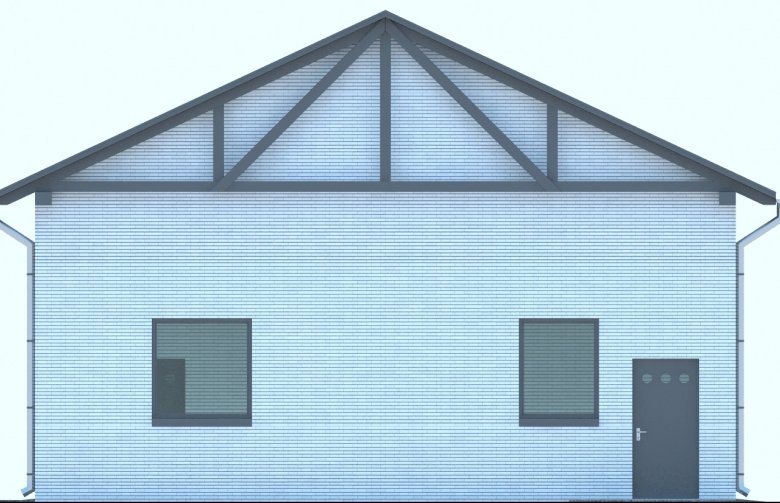 Projekt domu energooszczędnego G166 - Budynek garażowo - gospodarczy - elewacja 4