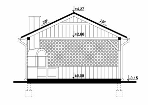 Przekrój projektu G170 - Wiata drewniana