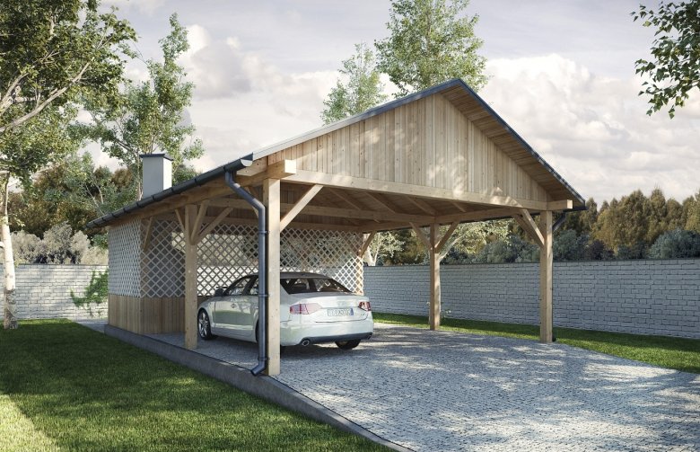 Projekt domu energooszczędnego G170 - Wiata drewniana