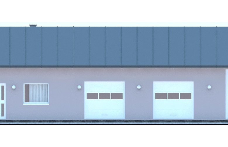 Projekt domu energooszczędnego G171 - Budynek garażowo - gospodarczy - elewacja 1