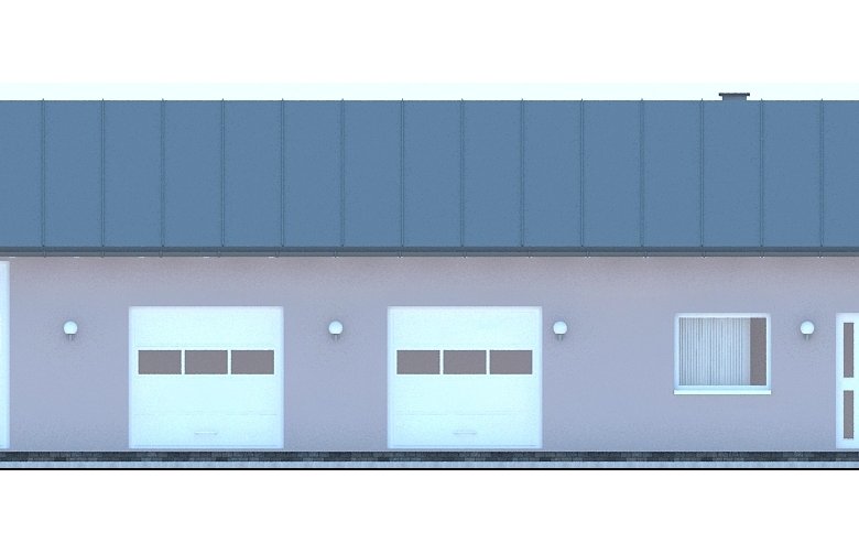 Projekt domu energooszczędnego G171 - Budynek garażowo - gospodarczy - elewacja 1