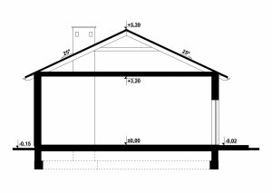 Przekrój projektu G171 - Budynek garażowo - gospodarczy