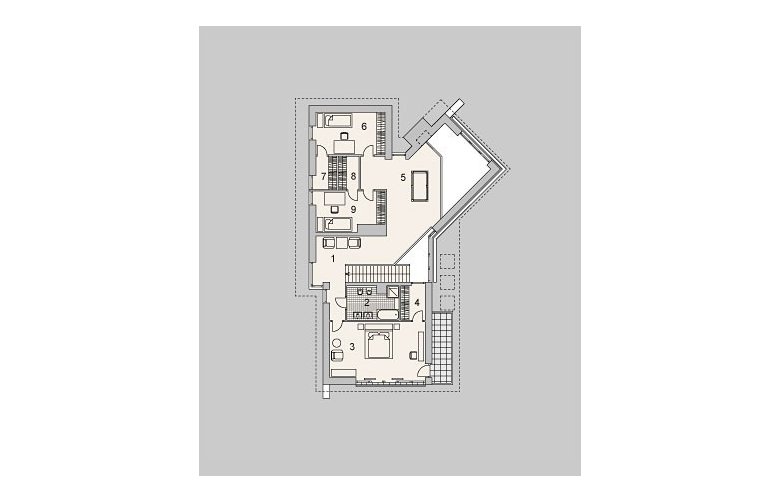 Projekt domu szkieletowego LK&1101 - piętro
