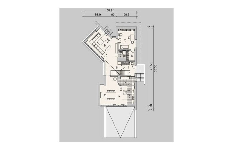 Projekt domu szkieletowego LK&1101 - parter